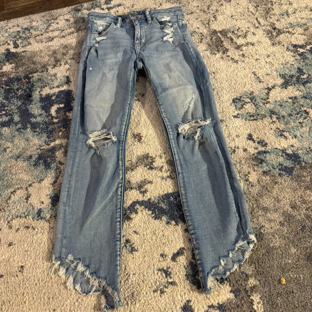 American Eagle Next Level Stretch Distressed Skinny Jeans
